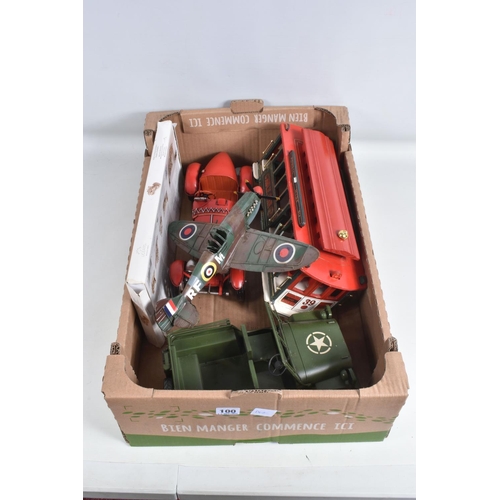 100 - A COLLECTION OF BOXED CORGI MILITARY DIECAST MODELS AND UNBOXED METAL AND WOODEN VEHICLES, to includ... 