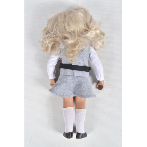 72 - A BOXED TRENDON SASHA DOLL 'Sasha' in School uniform, No.114S, blonde hair, white blouse, grey pinaf... 