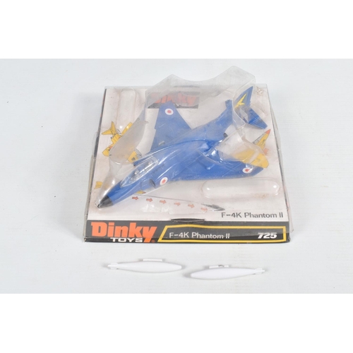 78 - THREE DINKY TOYS MILITARY AIRPLANE MODELS, to include a RAF Dominie, in blue/green, model no. 728, a... 