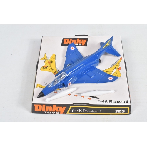 78 - THREE DINKY TOYS MILITARY AIRPLANE MODELS, to include a RAF Dominie, in blue/green, model no. 728, a... 