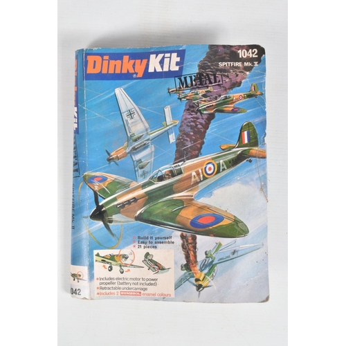 81 - FOUR BOXED DINKY ACTION DIECAST CONSTRUCTION KITS, to include a Spitfire MKII, Camouflage, kit no. 1... 