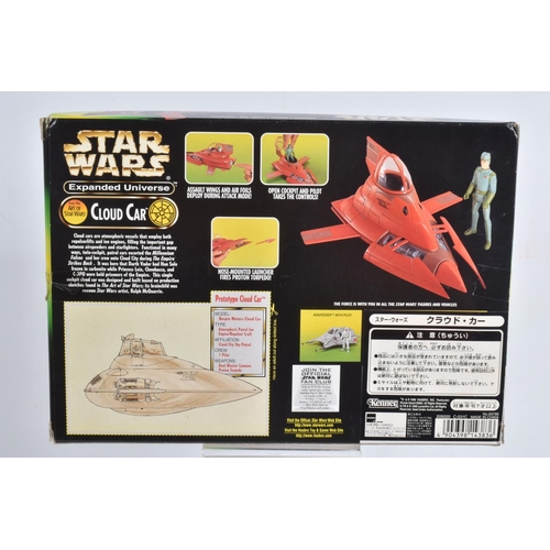 91 - FIVE BOXED START WARS FIRGURES AND AIRCRAFTS, to include a Kenner Power of the Force Dewback and San... 