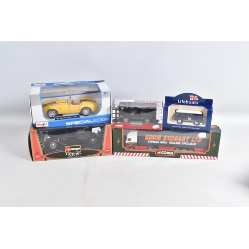 99 - A QUANTITY OF BOXED AND UNBOXED DIECAST MODEL VEHICLES, to include a Corgi Eddie Stobart, no. 59538,... 