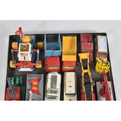 112 - A QUANTITY OF UNBOXED AND ASSORTED PLAYWORN DIECAST VEHICLES, to include Corgi Toys Renault 16 Tour ... 