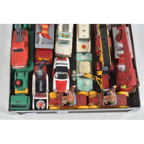 112 - A QUANTITY OF UNBOXED AND ASSORTED PLAYWORN DIECAST VEHICLES, to include Corgi Toys Renault 16 Tour ... 