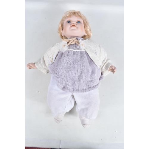 117 - TWO UNBOXED LEONARDO COLLECTION PORCELAIN BABY DOLLS, 'Camilla' complete with name swing tag, anothe... 