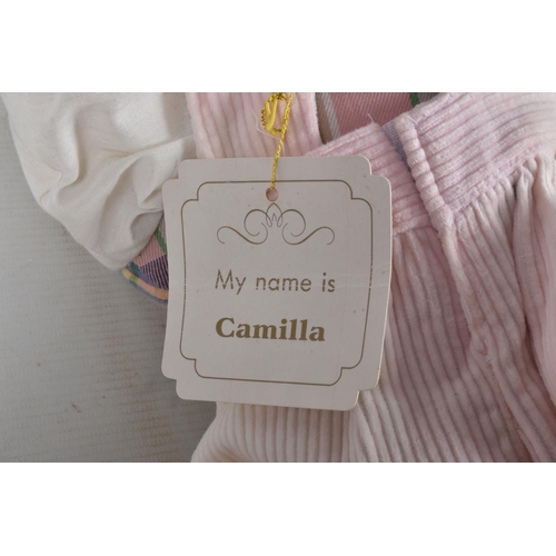 117 - TWO UNBOXED LEONARDO COLLECTION PORCELAIN BABY DOLLS, 'Camilla' complete with name swing tag, anothe... 