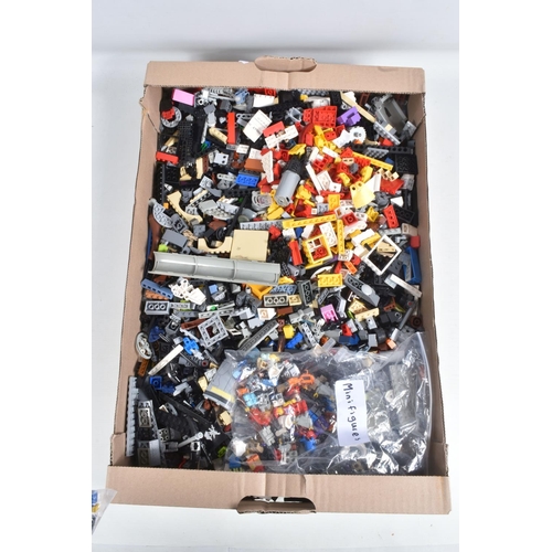 126 - SEVEN FRUIT BOXES OF LOOSE LEGO, with instructions for Pirates Soldiers Fort 70412, Mixels Teslo 415... 