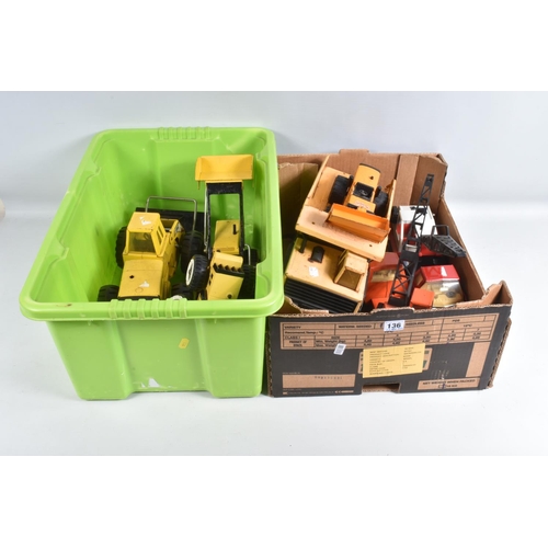 136 - A QUANTITY OF ASSORTED TONKA TOYS CONSTRUCTION EQUIPMENT, Dumper Truck, two incomplete Mini Tonka Tr... 