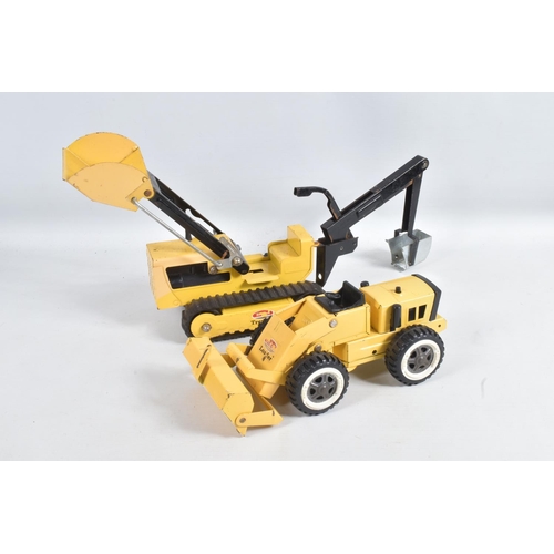 136 - A QUANTITY OF ASSORTED TONKA TOYS CONSTRUCTION EQUIPMENT, Dumper Truck, two incomplete Mini Tonka Tr... 