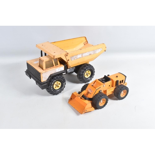 136 - A QUANTITY OF ASSORTED TONKA TOYS CONSTRUCTION EQUIPMENT, Dumper Truck, two incomplete Mini Tonka Tr... 