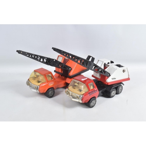 136 - A QUANTITY OF ASSORTED TONKA TOYS CONSTRUCTION EQUIPMENT, Dumper Truck, two incomplete Mini Tonka Tr... 