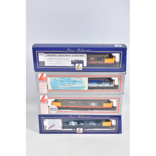 176 - FOUR BOXED LIMA OO GAUGE LIMITED EDITION CLASS 37 LOCOMOTIVES, 'Loch Awe' No.37 409, B.R. large logo... 