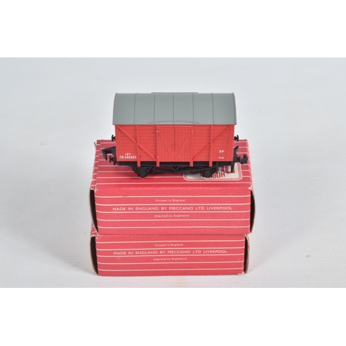 191 - SIX BOXED ASSORTED HORNBY DUBLO FREIGHT ROLLING STOCK, 2x Passenger Fruit Van (W.R.) (4305), Horse B... 