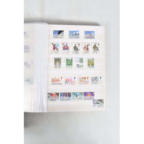 205 - COLLECTION OF GB STAMPS IN 6 ALBUMS TO 1997. We note 1840 penny black and 1840 2d blue, mint commems... 