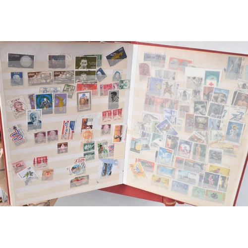 216 - 3 BOXES OF STAMPS IN ALBUMS AND LOOSE.We note range of collections in albums inc Ceylon, general com... 