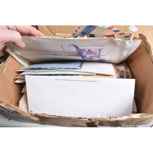 217 - 2 BOXES WITH A CLEAROUT OF STAMPS IN PACKETS AND ALBUMS. Includes IOM fdcs and presentation packs, a... 