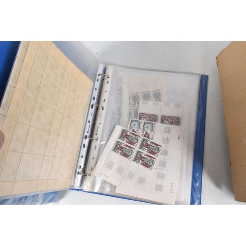 217 - 2 BOXES WITH A CLEAROUT OF STAMPS IN PACKETS AND ALBUMS. Includes IOM fdcs and presentation packs, a... 