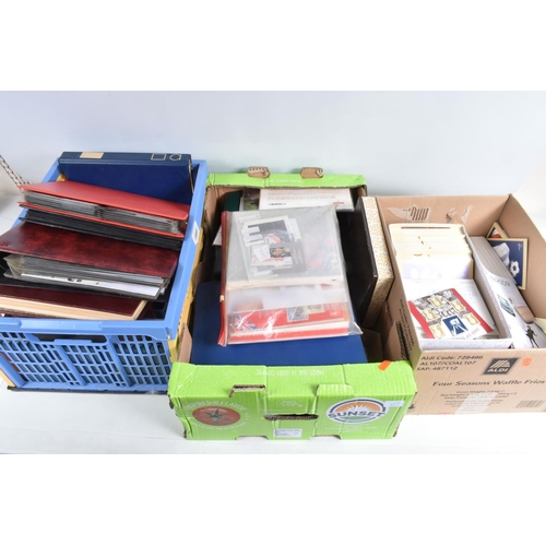 218 - LARGE COLLECTION OF STAMPS IN 3 BOXES WITH FDCS, PRESENTATION PACKS AND MINT TO 2012 TOGETHER WITH A... 