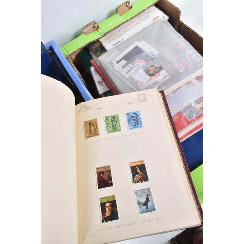 218 - LARGE COLLECTION OF STAMPS IN 3 BOXES WITH FDCS, PRESENTATION PACKS AND MINT TO 2012 TOGETHER WITH A... 