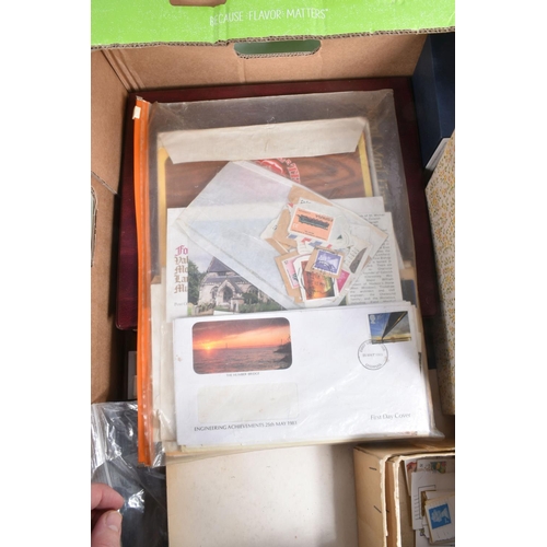 218 - LARGE COLLECTION OF STAMPS IN 3 BOXES WITH FDCS, PRESENTATION PACKS AND MINT TO 2012 TOGETHER WITH A... 