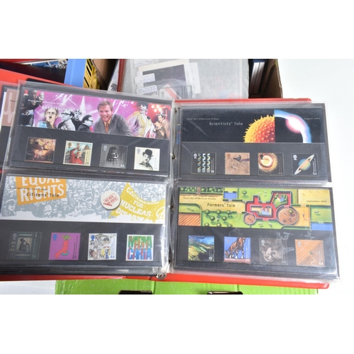 218 - LARGE COLLECTION OF STAMPS IN 3 BOXES WITH FDCS, PRESENTATION PACKS AND MINT TO 2012 TOGETHER WITH A... 