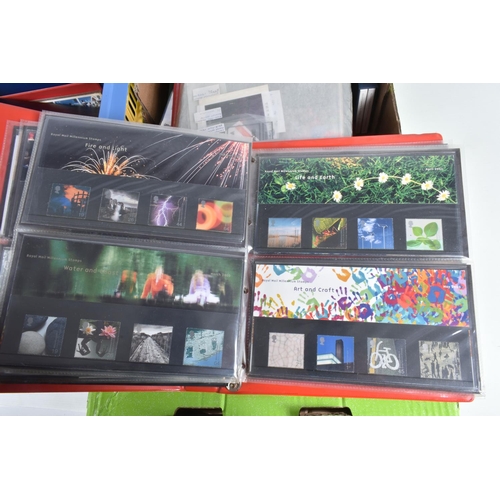 218 - LARGE COLLECTION OF STAMPS IN 3 BOXES WITH FDCS, PRESENTATION PACKS AND MINT TO 2012 TOGETHER WITH A... 