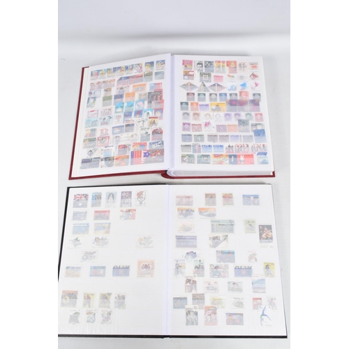 220 - LARGE COLLECTION OF STAMPS IN 2 BOXES, A TIN AND 2 BAGS. WORLDWIDE CONTENT WITH MAIN VALUE IN GB MIN... 