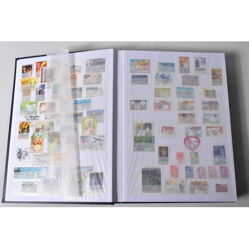 220 - LARGE COLLECTION OF STAMPS IN 2 BOXES, A TIN AND 2 BAGS. WORLDWIDE CONTENT WITH MAIN VALUE IN GB MIN... 