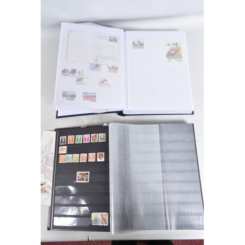 220 - LARGE COLLECTION OF STAMPS IN 2 BOXES, A TIN AND 2 BAGS. WORLDWIDE CONTENT WITH MAIN VALUE IN GB MIN... 