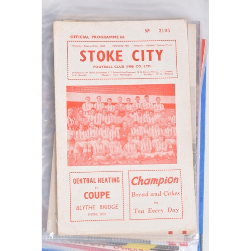 222 - A COLLECTION OF STOKE CITY FOOTBALL CLUB PROGRAMMES PRESENTED IN A BINDER, programmes range from 196... 