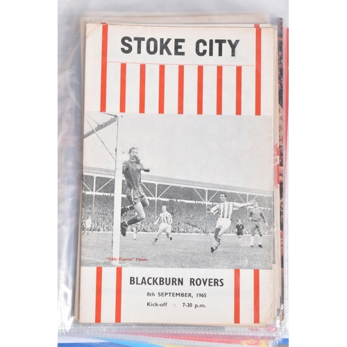 222 - A COLLECTION OF STOKE CITY FOOTBALL CLUB PROGRAMMES PRESENTED IN A BINDER, programmes range from 196... 