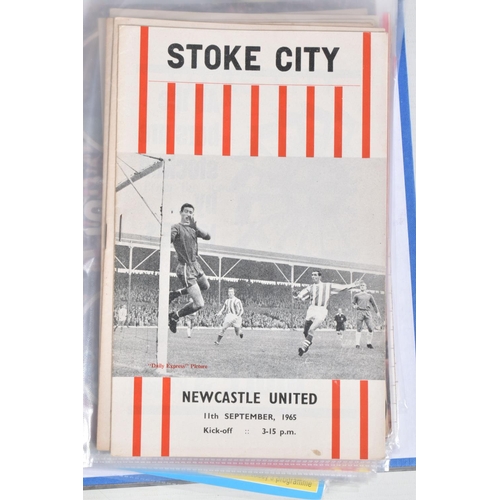 222 - A COLLECTION OF STOKE CITY FOOTBALL CLUB PROGRAMMES PRESENTED IN A BINDER, programmes range from 196... 