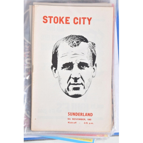 222 - A COLLECTION OF STOKE CITY FOOTBALL CLUB PROGRAMMES PRESENTED IN A BINDER, programmes range from 196... 