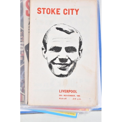 222 - A COLLECTION OF STOKE CITY FOOTBALL CLUB PROGRAMMES PRESENTED IN A BINDER, programmes range from 196... 