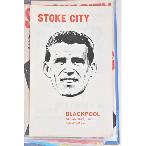 222 - A COLLECTION OF STOKE CITY FOOTBALL CLUB PROGRAMMES PRESENTED IN A BINDER, programmes range from 196... 