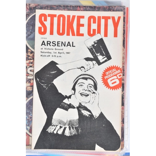 222 - A COLLECTION OF STOKE CITY FOOTBALL CLUB PROGRAMMES PRESENTED IN A BINDER, programmes range from 196... 