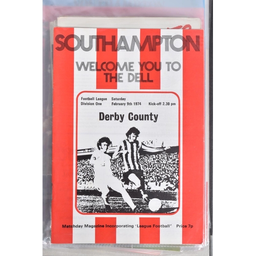 223 - A COLLECTION OF SOUTHAMPTON FOOTBALL CLUB PROGRAMMES PRESENTED IN A BINDER, programmes range from 19... 