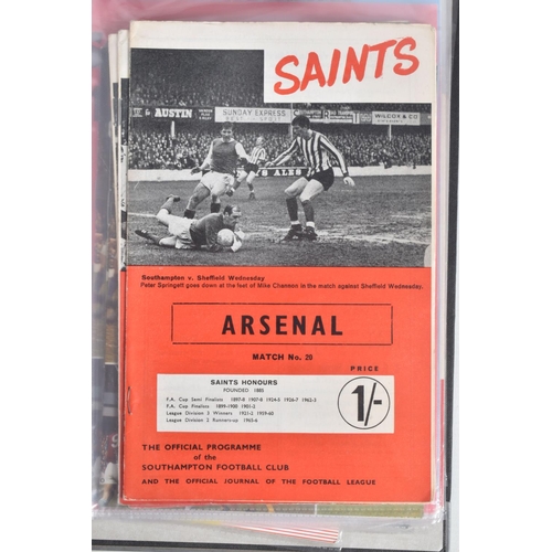 223 - A COLLECTION OF SOUTHAMPTON FOOTBALL CLUB PROGRAMMES PRESENTED IN A BINDER, programmes range from 19... 