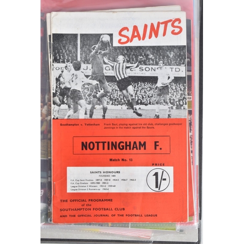 223 - A COLLECTION OF SOUTHAMPTON FOOTBALL CLUB PROGRAMMES PRESENTED IN A BINDER, programmes range from 19... 