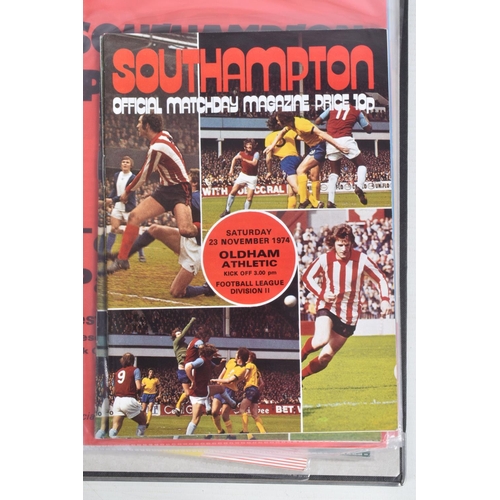 223 - A COLLECTION OF SOUTHAMPTON FOOTBALL CLUB PROGRAMMES PRESENTED IN A BINDER, programmes range from 19... 