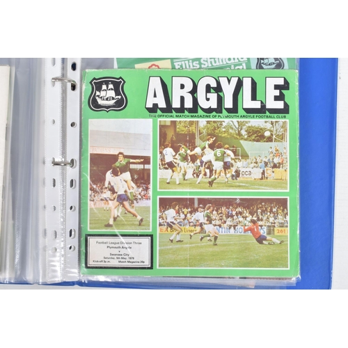 224 - A COLLECTION OF PLYMOUTH ARGYLE FOOLBALL CLUB PROGRAMMES PRESENTED IN A BINDER, programmes range fro... 