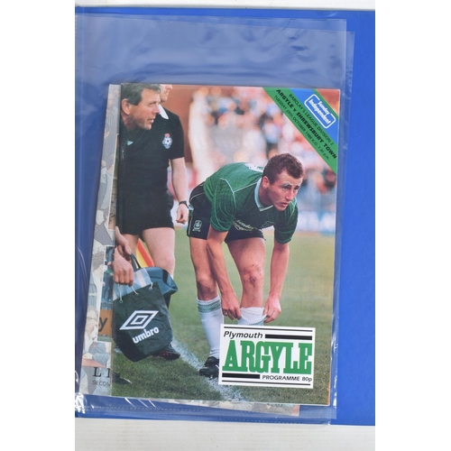 224 - A COLLECTION OF PLYMOUTH ARGYLE FOOLBALL CLUB PROGRAMMES PRESENTED IN A BINDER, programmes range fro... 