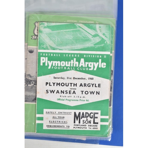 224 - A COLLECTION OF PLYMOUTH ARGYLE FOOLBALL CLUB PROGRAMMES PRESENTED IN A BINDER, programmes range fro... 