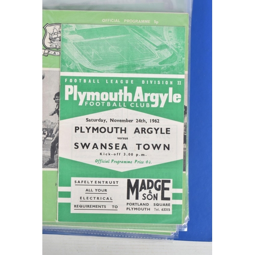 224 - A COLLECTION OF PLYMOUTH ARGYLE FOOLBALL CLUB PROGRAMMES PRESENTED IN A BINDER, programmes range fro... 