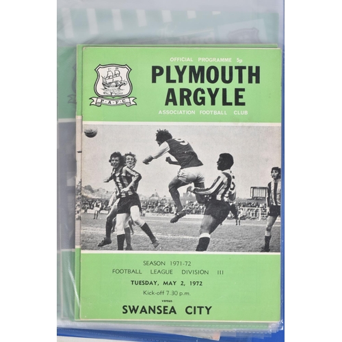 224 - A COLLECTION OF PLYMOUTH ARGYLE FOOLBALL CLUB PROGRAMMES PRESENTED IN A BINDER, programmes range fro... 