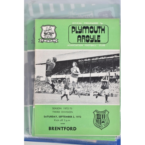 224 - A COLLECTION OF PLYMOUTH ARGYLE FOOLBALL CLUB PROGRAMMES PRESENTED IN A BINDER, programmes range fro... 