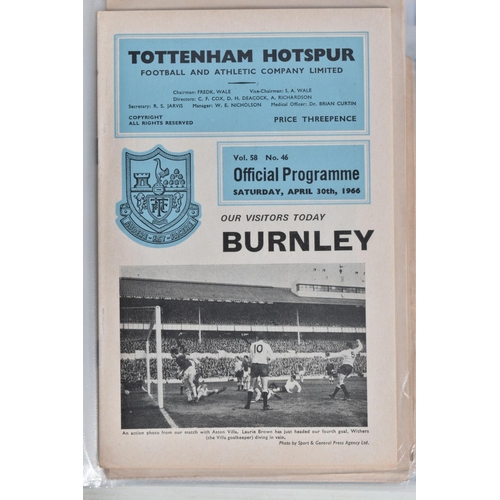 225 - A COLLECTION OF TOTTENHAM HOTSPUR FOOTBALL CLUB PROGRAMMES PRESENTED IN A BINDER, programmes range f... 