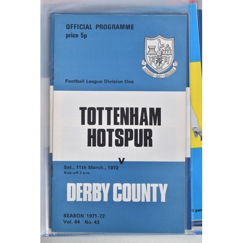 225 - A COLLECTION OF TOTTENHAM HOTSPUR FOOTBALL CLUB PROGRAMMES PRESENTED IN A BINDER, programmes range f... 