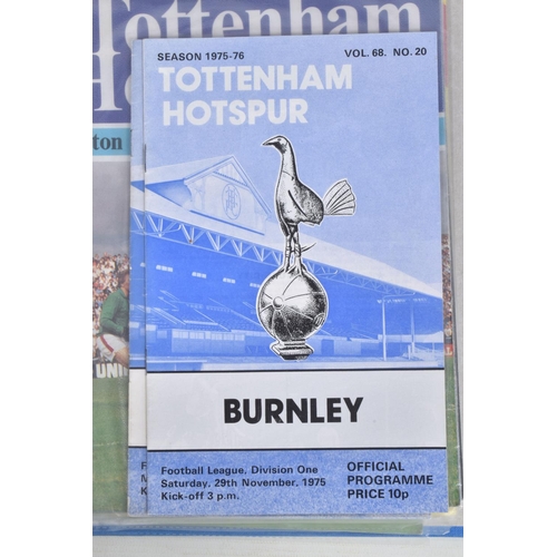 225 - A COLLECTION OF TOTTENHAM HOTSPUR FOOTBALL CLUB PROGRAMMES PRESENTED IN A BINDER, programmes range f... 